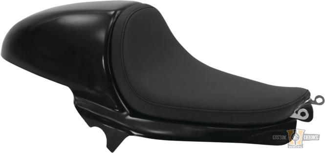 Cafe Tail Section Smooth Solo Seat Black Vinyl For Harley-Davidson