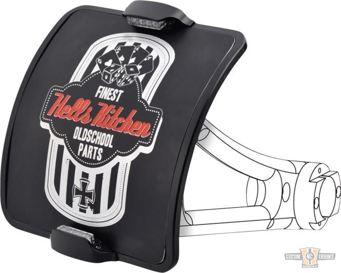 Twice-Clamp License Plate Base Plate Black For Harley-Davidson