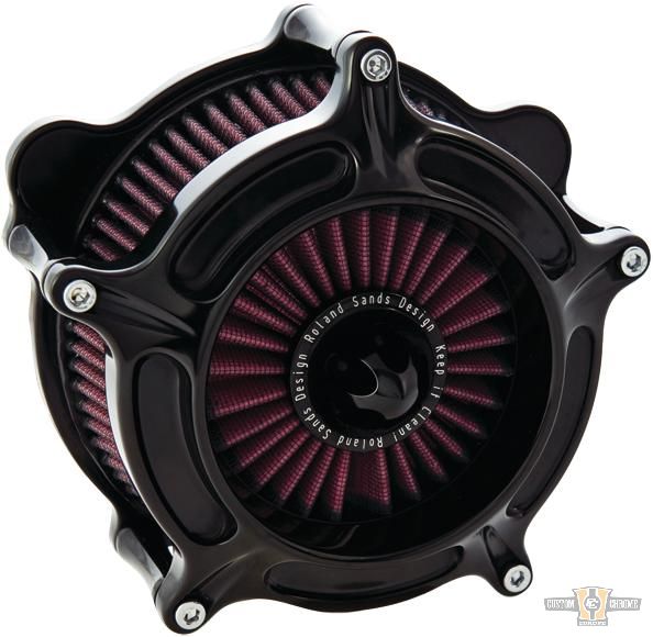 Turbine Air Cleaner Kit Black For Harley-Davidson