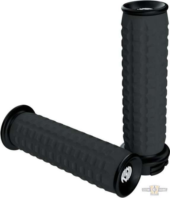 Traction Grips Black 1" Gloss Cable operated For Harley-Davidson