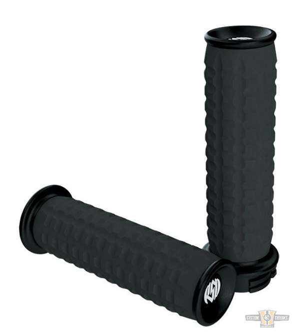 Traction Grips Black 1" Gloss Throttle By Wire For Harley-Davidson