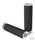 Traction Grips Black Chrome 1" Throttle By Wire For Harley-Davidson