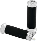 Tracker Grip Set Chrome 1" Throttle By Wire For Harley-Davidson