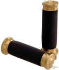 Tracker Grip Set Black Brass 1" Polished Throttle By Wire For Harley-Davidson