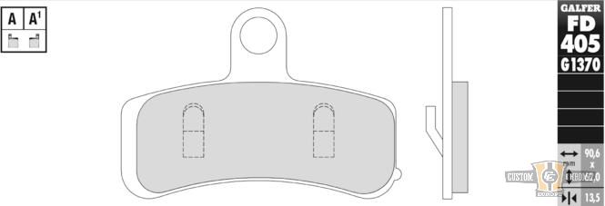 Sintered G1370/G1371 Brake Pad For Harley-Davidson