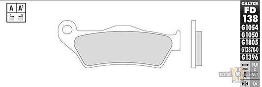 Sintered G1370/G1371 Brake Pad For Harley-Davidson