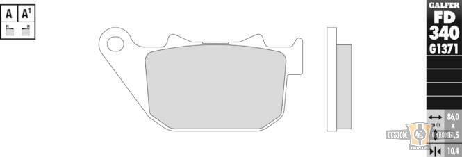 Sintered G1370/G1371 Brake Pad For Harley-Davidson