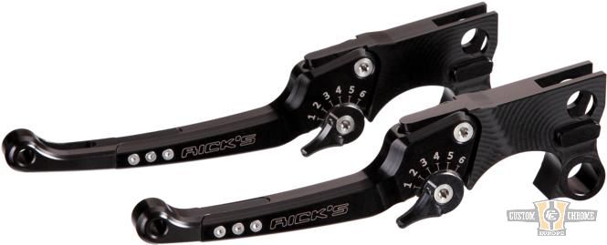 Good Guys Adjustable Hand Control Replacement Lever Black Anodized For Harley-Davidson