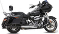 Double Groove Slip-On Muffler Black Satin For Harley-Davidson