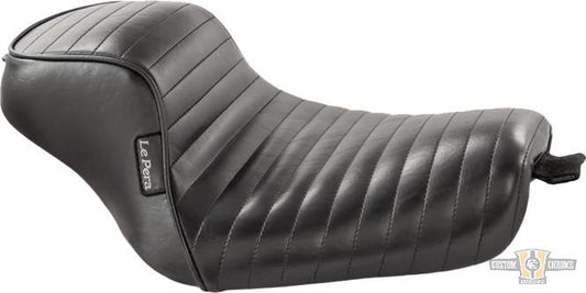 Sprocket Pleated Stitch Seat Black Vinyl For Harley-Davidson