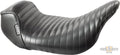 Sprocket Pleated Stitch Seat Black Vinyl For Harley-Davidson