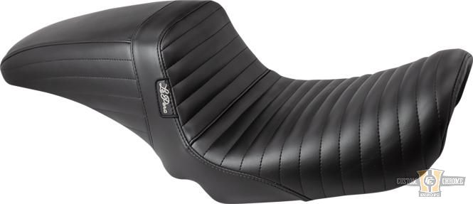 Kickflip Pleated Seat Black Vinyl For Harley-Davidson