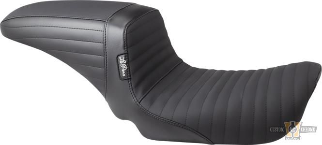 Kickflip Pleated Grip Seat Black Vinyl For Harley-Davidson