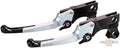 Good Guys Adjustable Hand Control Replacement Lever Black Silver Anodized For Harley-Davidson