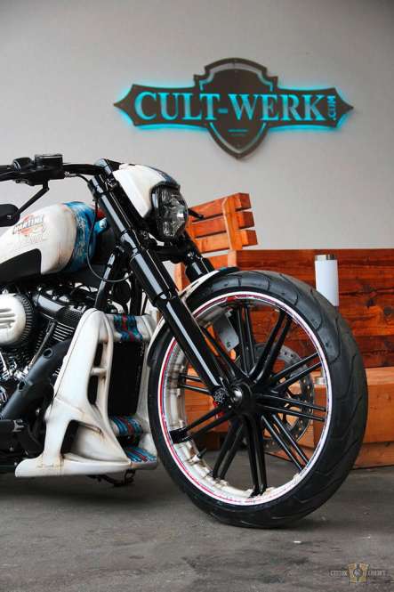 Lower Fork Cover Black Gloss Powder Coated For Harley-Davidson