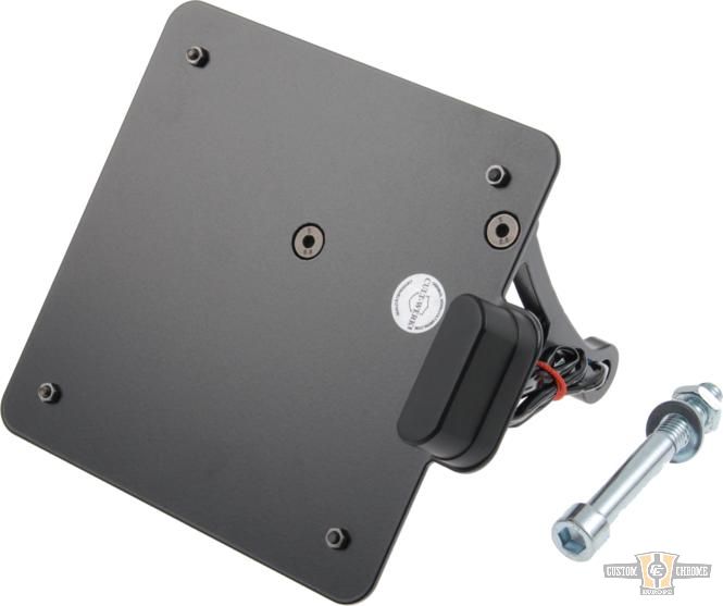 Sidemount License Plate Bracket Kit Black Powder Coated For Harley-Davidson