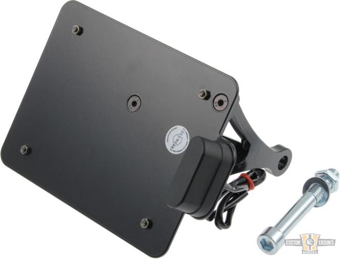 Sidemount License Plate Bracket Kit Black Powder Coated For Harley-Davidson