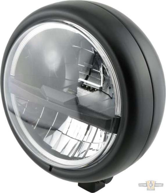 Pecos Type 5 5 3/4" Headlight Black LED For Harley-Davidson