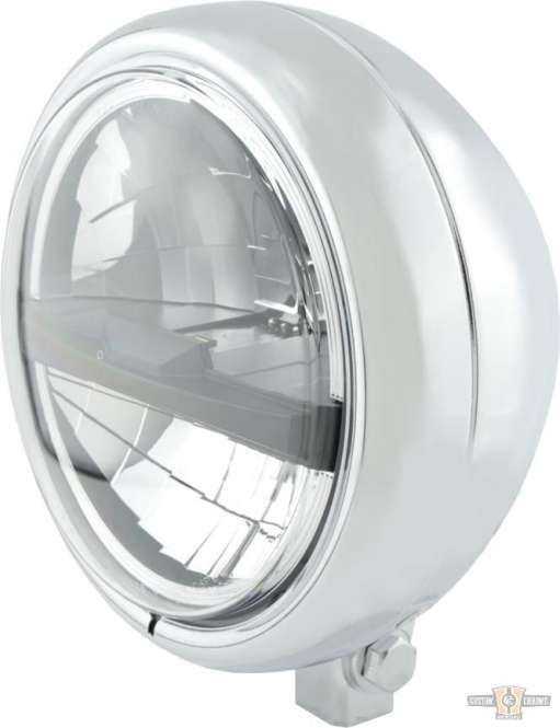 Pecos Type 5 5 3/4" Headlight Chrome LED For Harley-Davidson