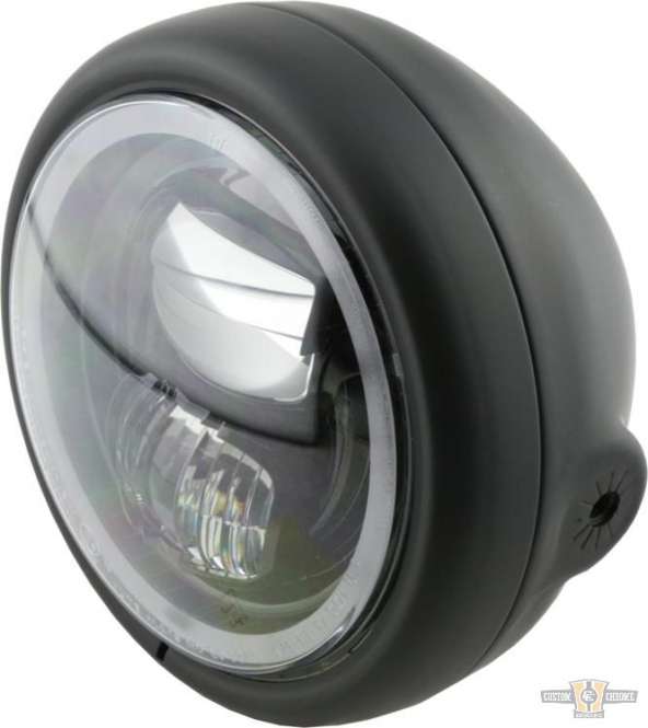 Pecos Type 7 5 3/4" Headlight Black LED For Harley-Davidson