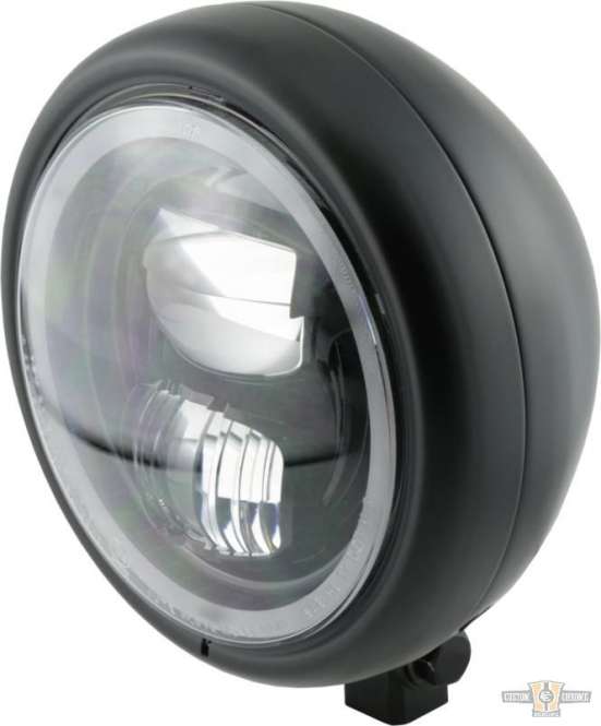 Pecos Type 7 5 3/4" Headlight Black LED For Harley-Davidson