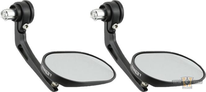 Lino Bar End Mirror Black For Harley-Davidson