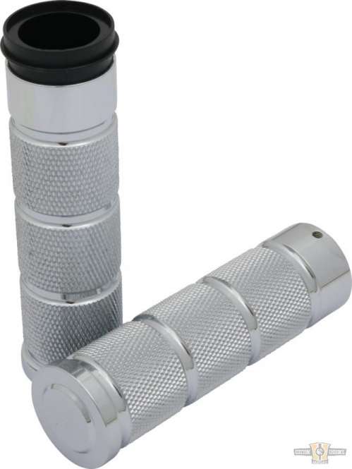 Stroker Grips Chrome 1" Throttle By Wire For Harley-Davidson