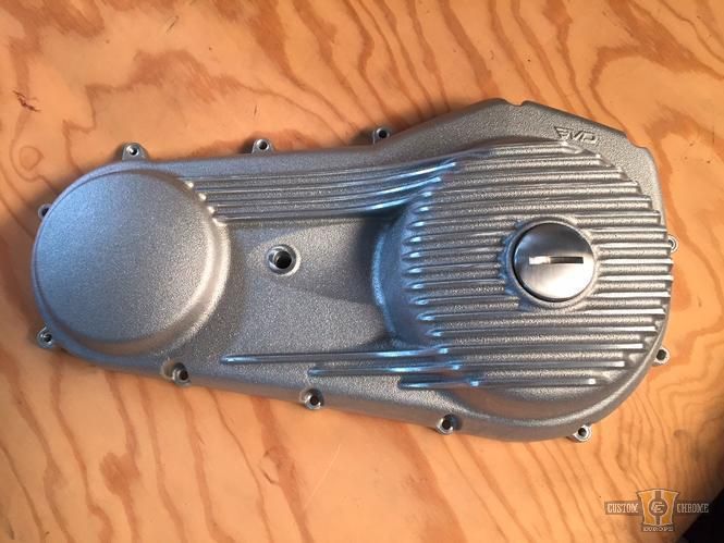 Ribbed Primary Cover Semi Polished For Harley-Davidson