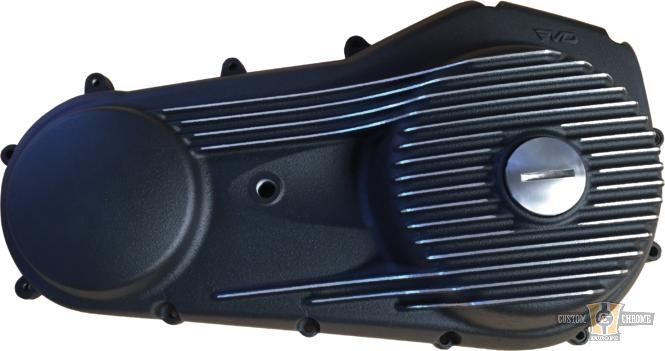 Ribbed Primary Cover Black Cut For Harley-Davidson