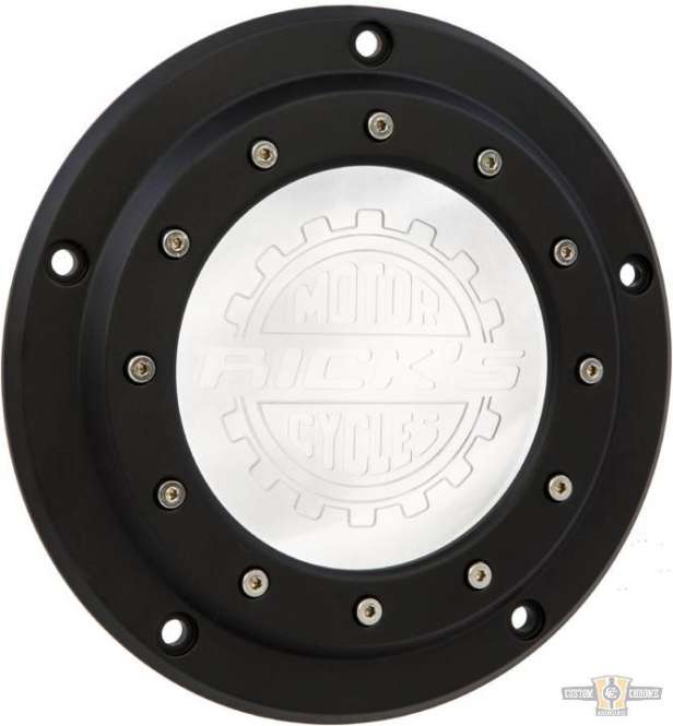 Bull Eye Derby Cover Black Satin For Harley-Davidson