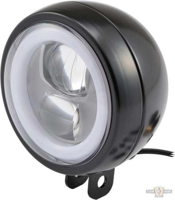 Capsule 120 4 1/2" Headlight Black LED For Harley-Davidson