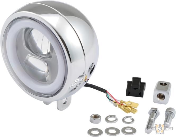 Capsule 120 4 1/2" Headlight Chrome LED For Harley-Davidson