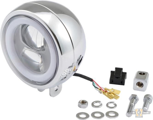 Capsule 120 4 1/2" Headlight Chrome LED For Harley-Davidson