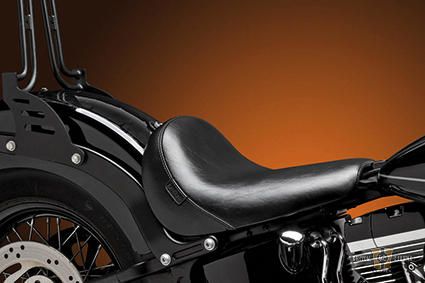 Bare Bones Smooth Solo Seat Black Vinyl For Harley-Davidson