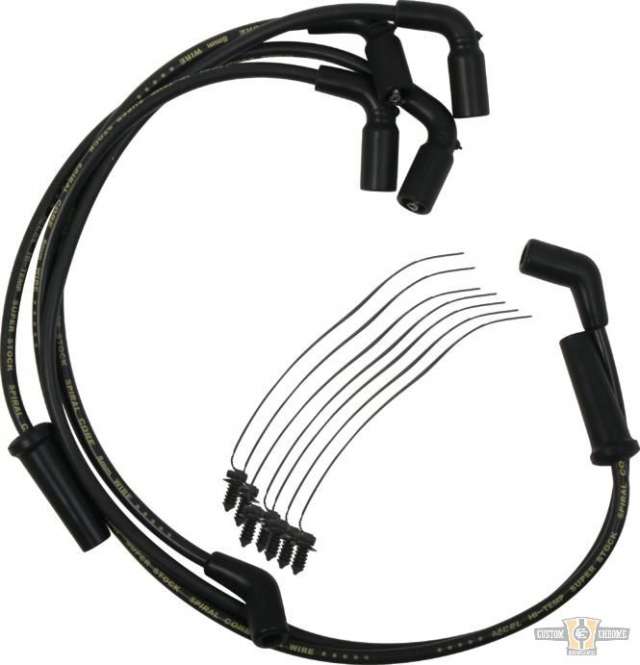 8 mm Custom Spark Plug Wires Black For Harley-Davidson