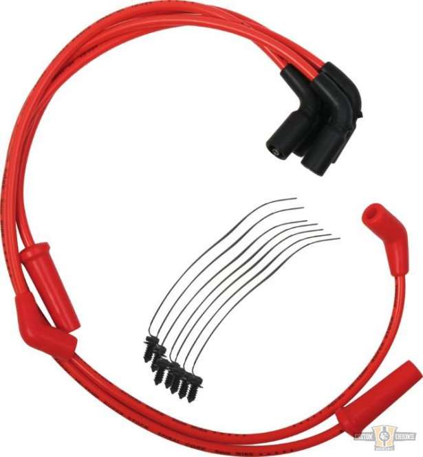 8 mm Custom Spark Plug Wires Red For Harley-Davidson