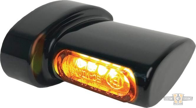 Winglets Mini LED Turn Signals Black Anodized Smoke LED For Harley-Davidson