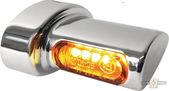 Winglets Mini LED Turn Signals Chrome Satin Smoke LED For Harley-Davidson