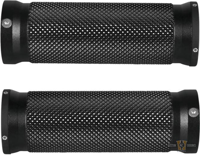 Base Grips Black Cut 1" Satin Throttle By Wire For Harley-Davidson