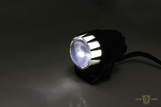 Dual-Stream 1 3/4" Headlight Black LED For Harley-Davidson