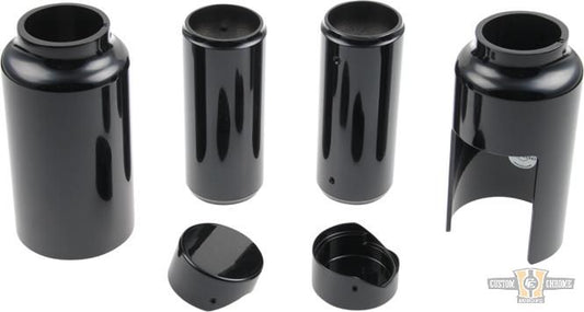6-Piece Fork Covers with lower Fork Aluminum Covers Black Gloss Powder Coated For Harley-Davidson