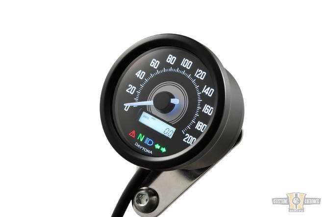 Velona60 Speedo- & Tachometer Black 60.0 mm For Harley-Davidson