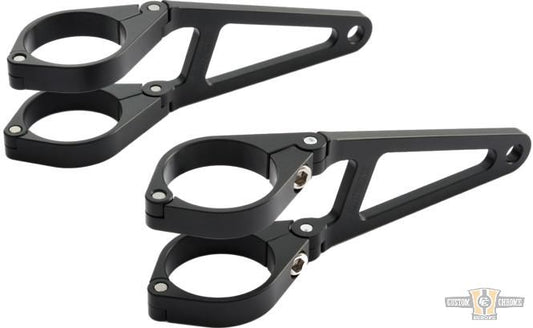 CNC Type Headlight Bracket Black For Harley-Davidson