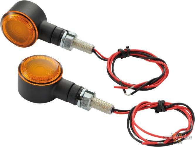 D-Light SOL LED Turn Signal Black Satin Orange LED For Harley-Davidson