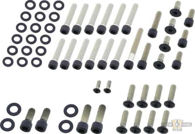 Drivetrain Screw Kits Black Powder Coated For Harley-Davidson