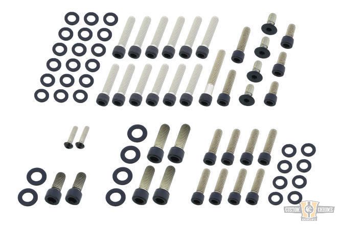 Drivetrain Screw Kits Black Powder Coated For Harley-Davidson