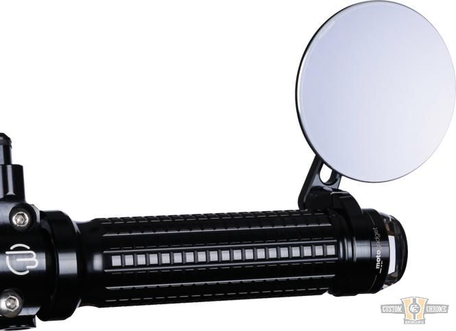 mo.view spy Bar End Mirror Black, Anodized For Harley-Davidson