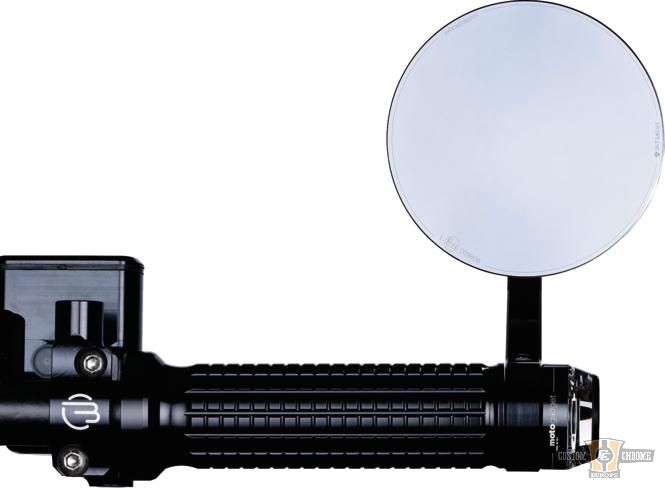 mo.view cafe Bar End Mirror Black, Anodized For Harley-Davidson