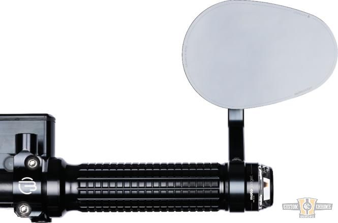 mo.view road Bar End Mirror Black, Anodized For Harley-Davidson