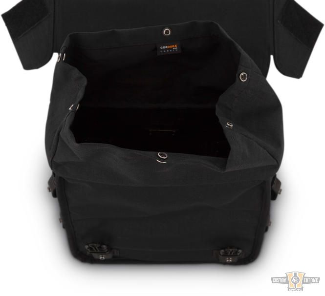 Voyager Throwover Saddlebags Black For Harley-Davidson